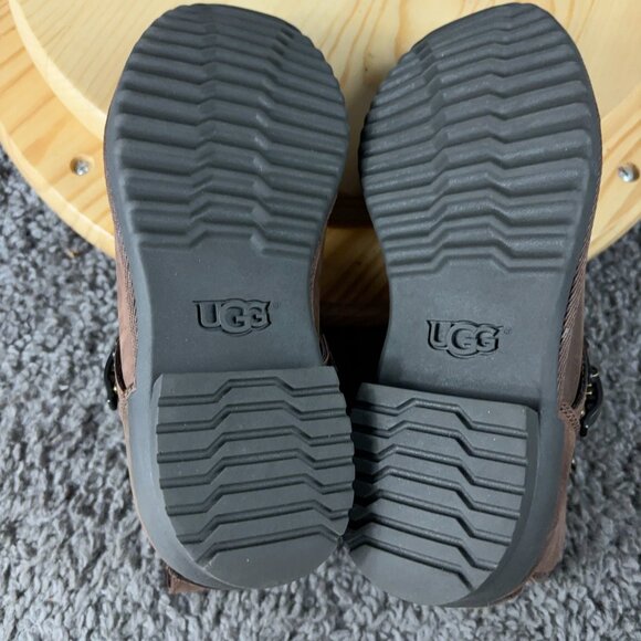 Ugg Boots Cheyne Women Size 5.5 Brown Leather Waterproof Wool Lined Ankle Bootie - Picture 9 of 9